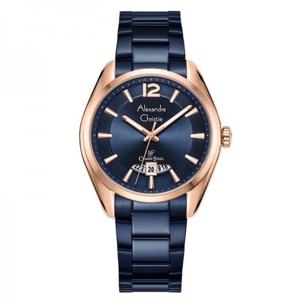 Alexandre Christie AC 8679 Rosegold Blue Man MDBURBU